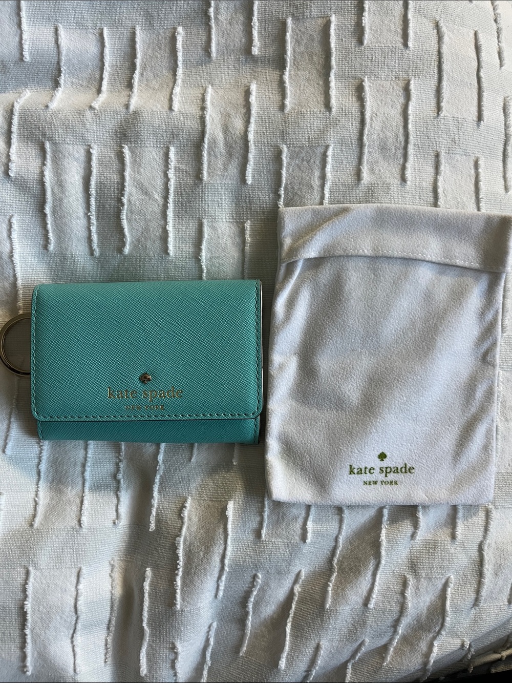 kate spade Turquoise Leather Card Holder with Key Ring - Picture 11 of 11